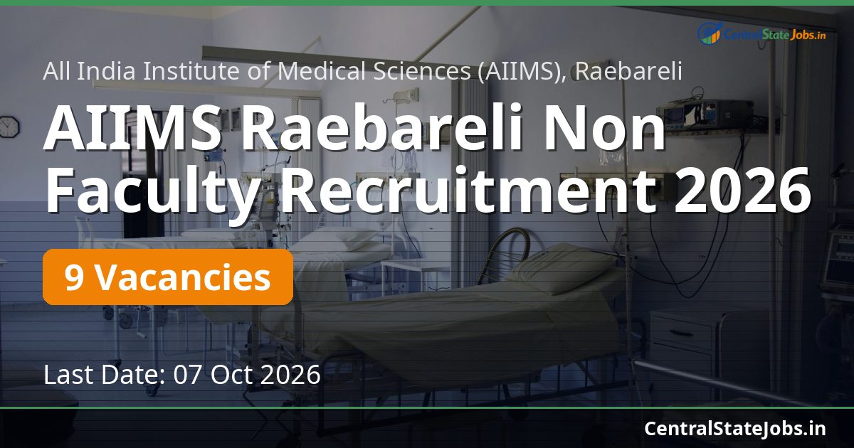 AIIMS Raebareli Non Faculty Recruitment 2026