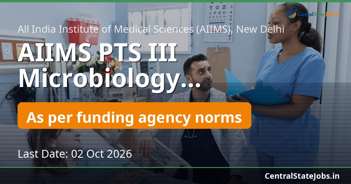 AIIMS PTS III Microbiology Recruitment 2026