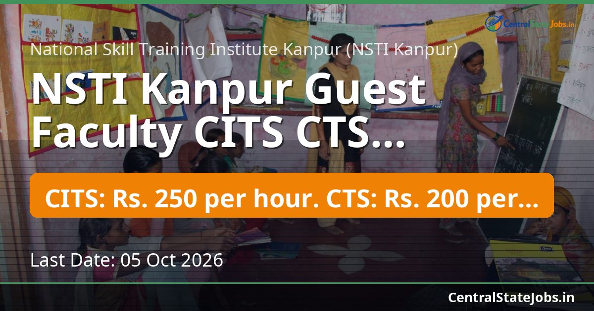 NSTI Kanpur Guest Faculty CITS CTS Recruitment 2026