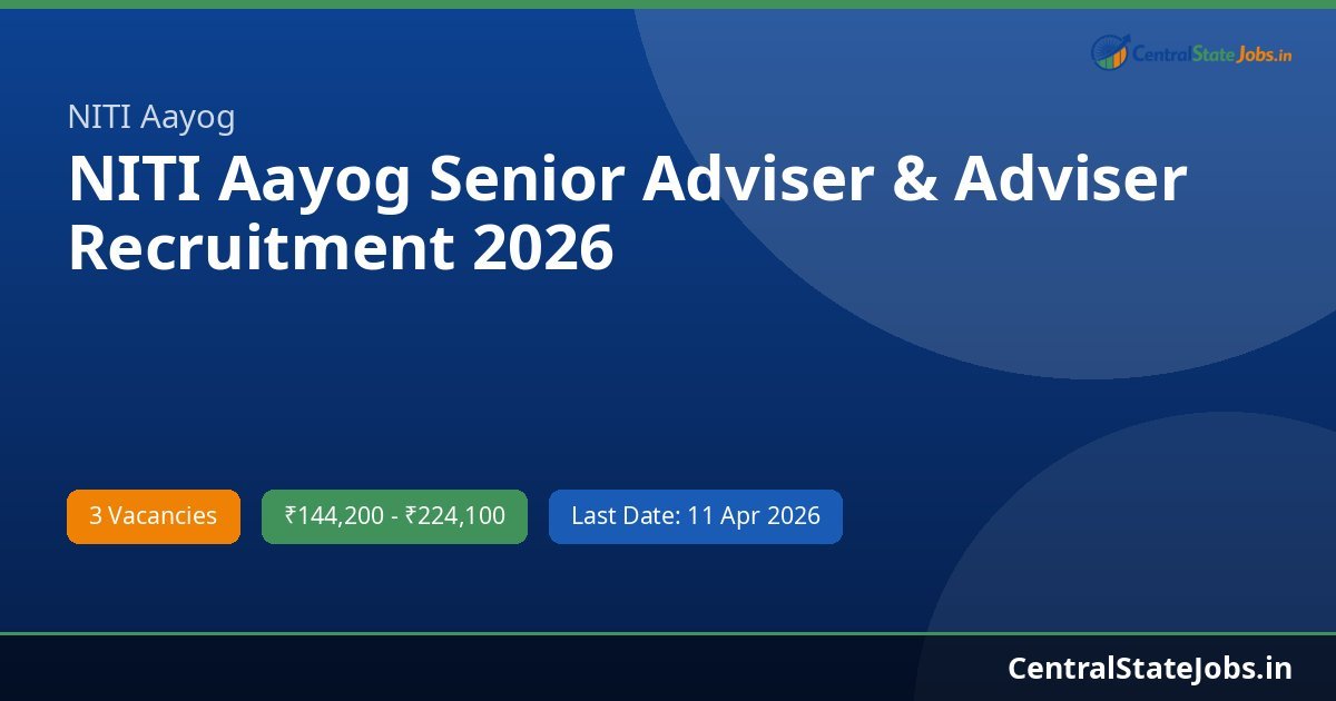 NITI Aayog Senior Adviser & Adviser Recruitment 2026