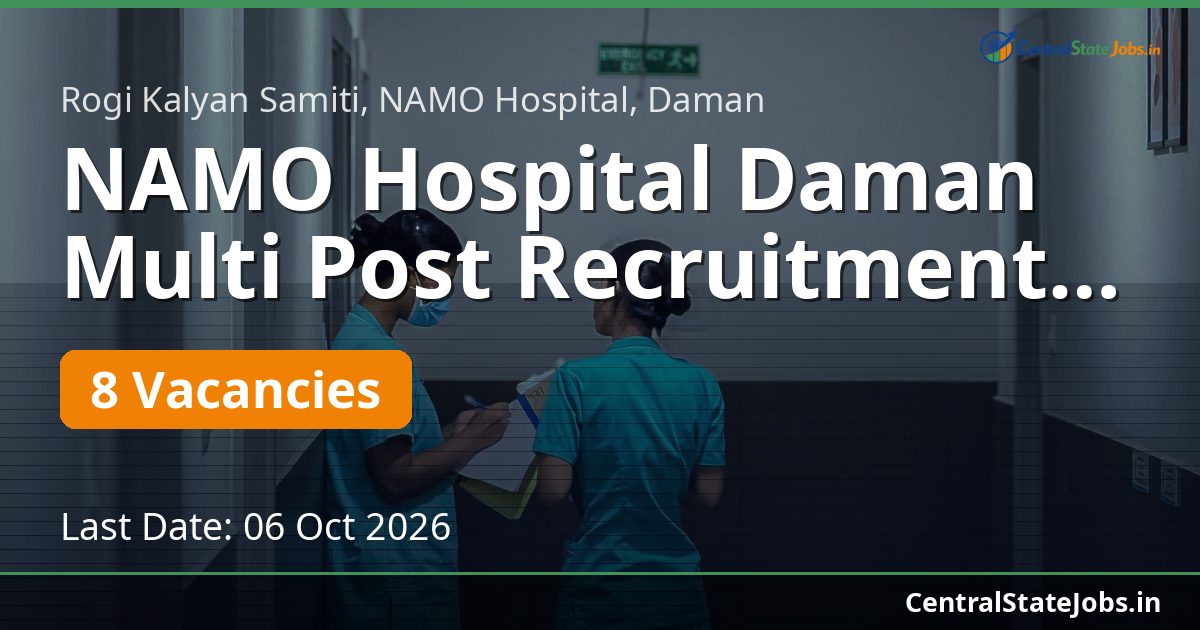 NAMO Hospital Daman Multi Post Recruitment 2026