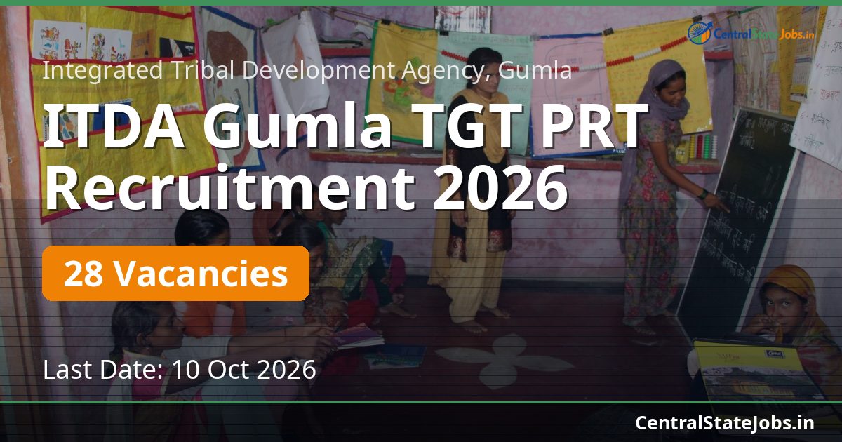 ITDA Gumla TGT PRT Recruitment 2026