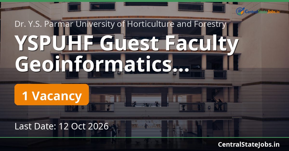 YSPUHF Guest Faculty Geoinformatics Recruitment 2026