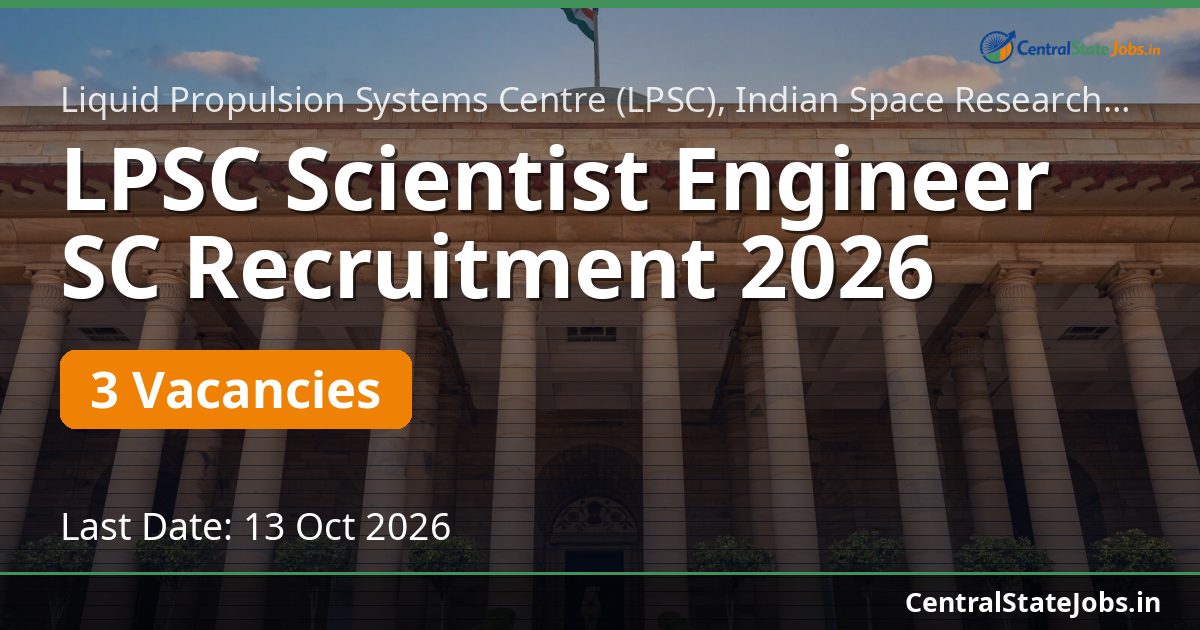LPSC Scientist Engineer SC Recruitment 2026