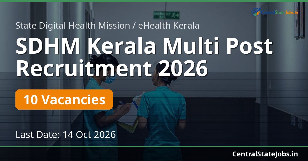 SDHM Kerala Multi Post Recruitment 2026