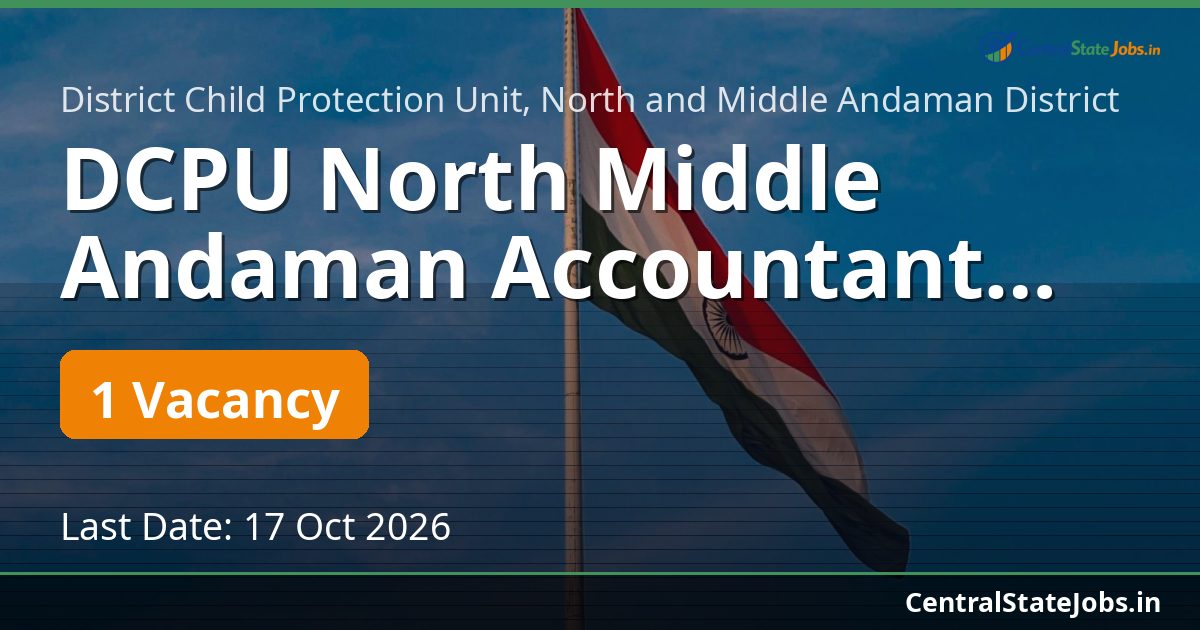 DCPU North Middle Andaman Accountant Recruitment 2026
