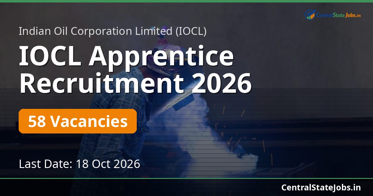 IOCL Apprentice Recruitment 2026 — 58 Vacancies
