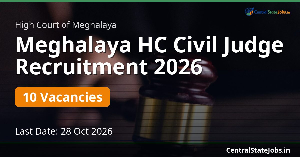 Meghalaya HC Civil Judge Recruitment 2026