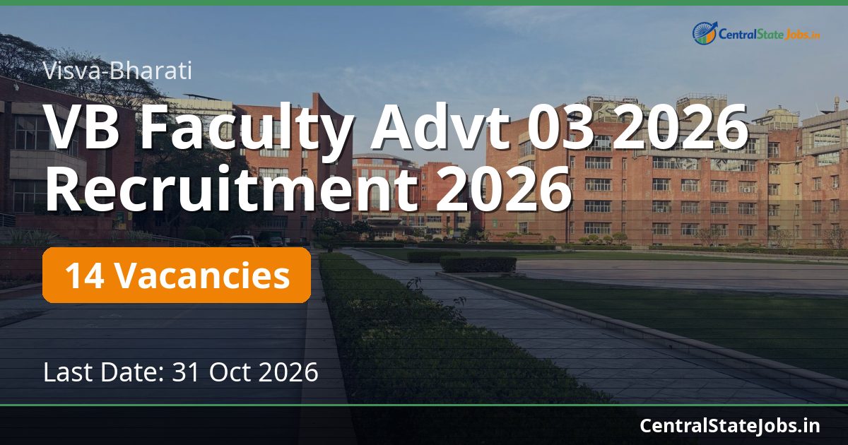 VB Faculty Advt 03 2026 Recruitment 2026