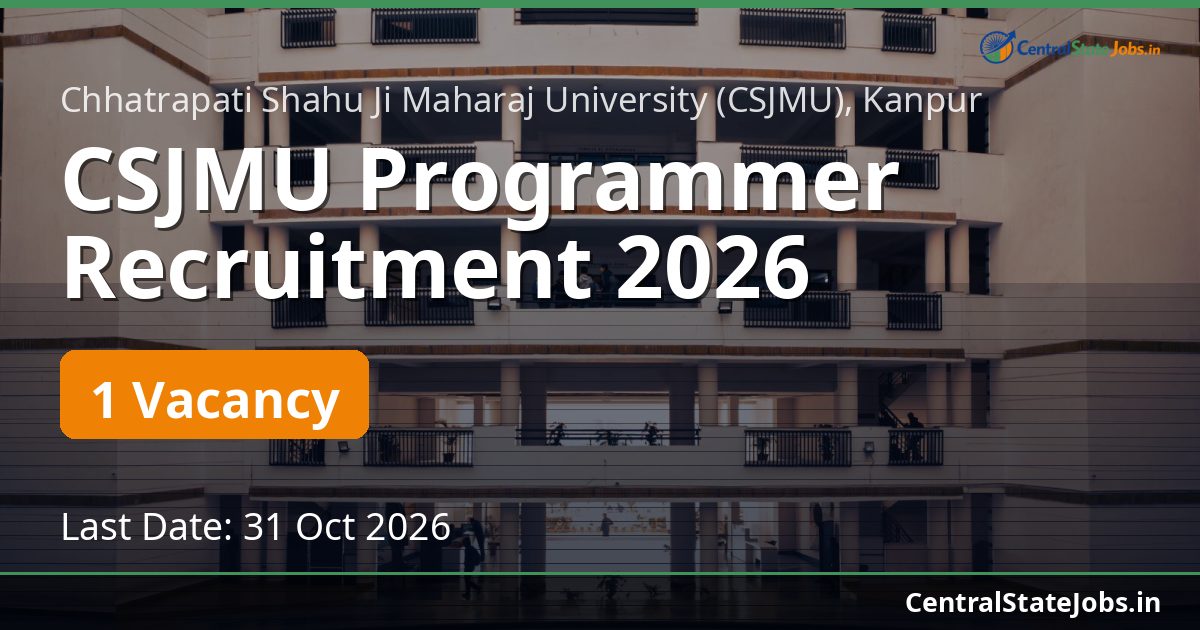 CSJMU Programmer Recruitment 2026