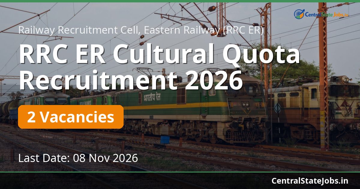 RRC ER Cultural Quota Recruitment 2026