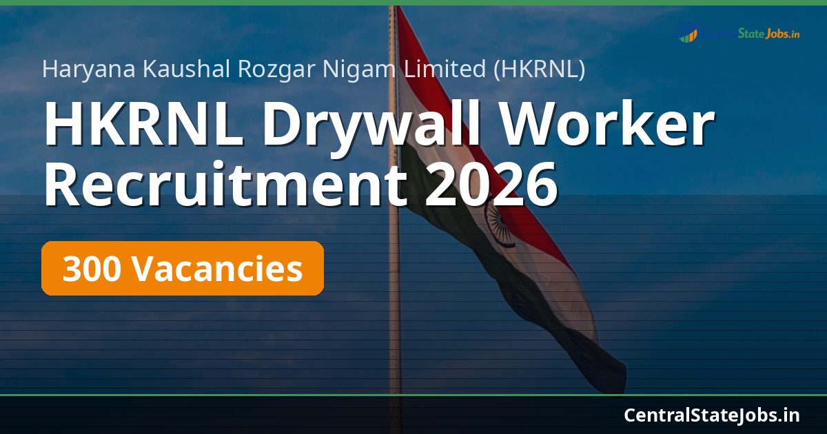 HKRNL Drywall Worker Recruitment 2026 — 300 Vacancies