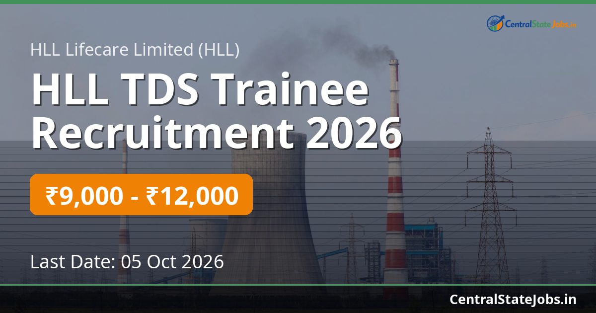 HLL TDS Trainee Recruitment 2026