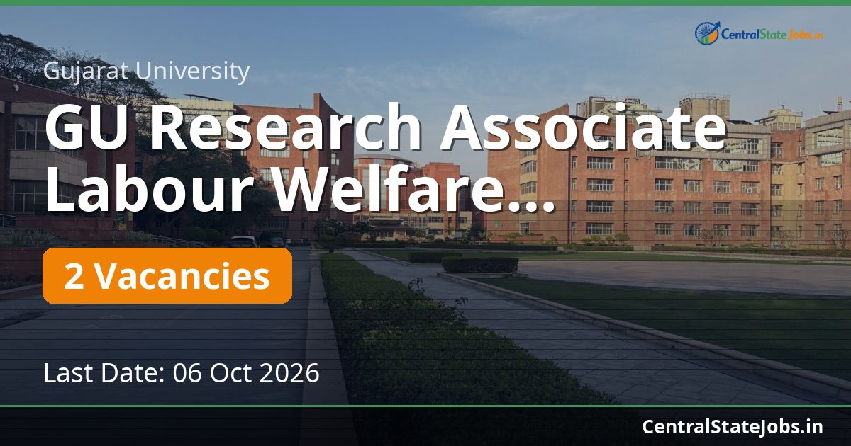 GU Research Associate Labour Welfare Recruitment 2026