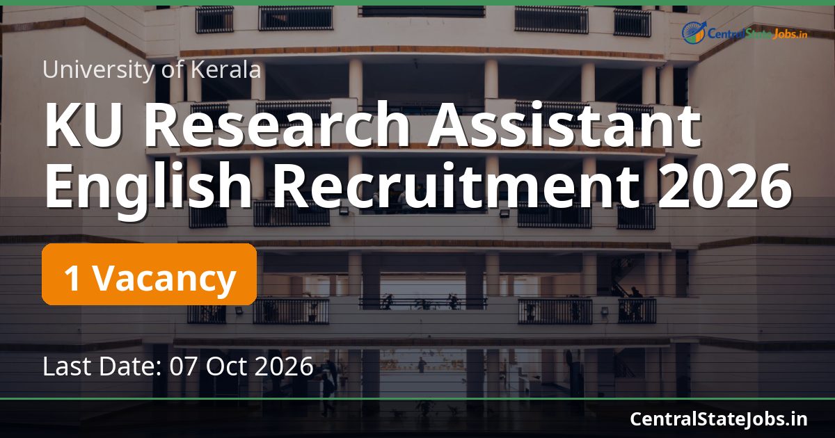 KU Research Assistant English Recruitment 2026
