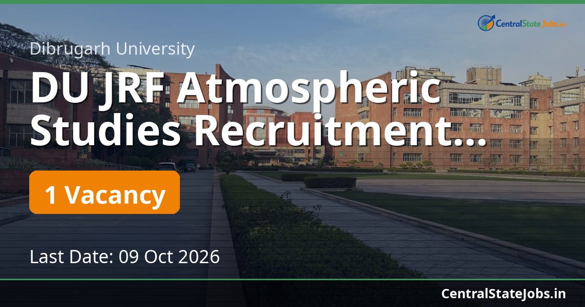 DU JRF Atmospheric Studies Recruitment 2026