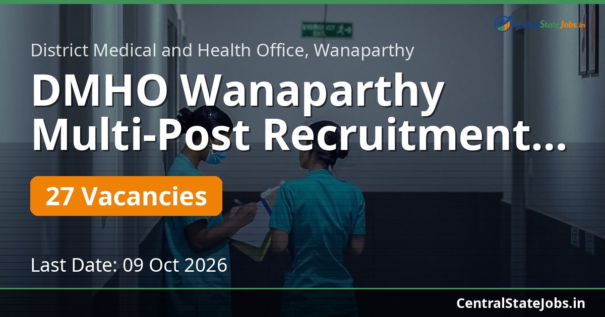 DMHO Wanaparthy Multi-Post Recruitment 2026