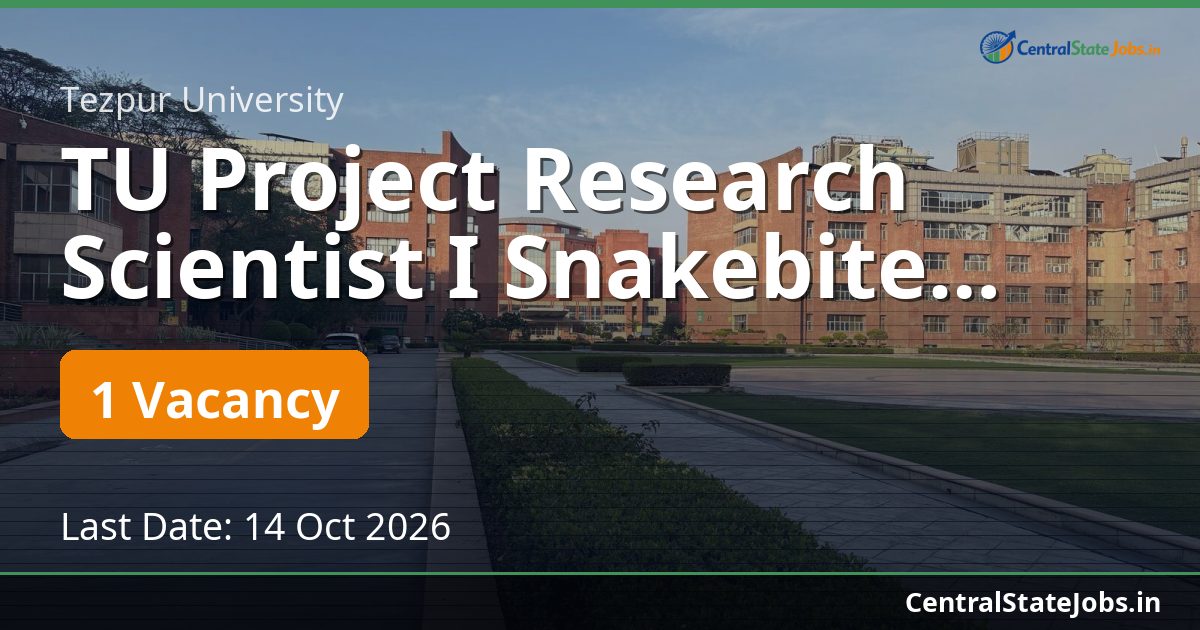 TU Project Research Scientist I Snakebite Recruitment 2026