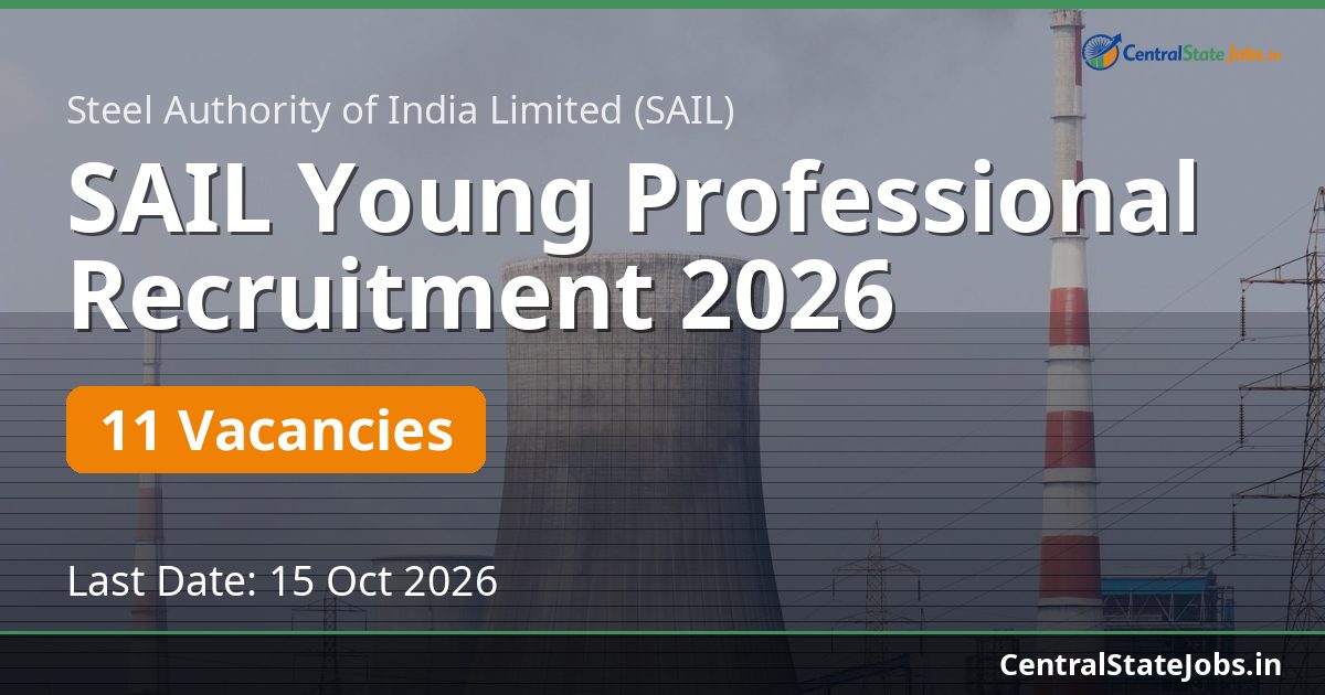 SAIL Young Professional Recruitment 2026