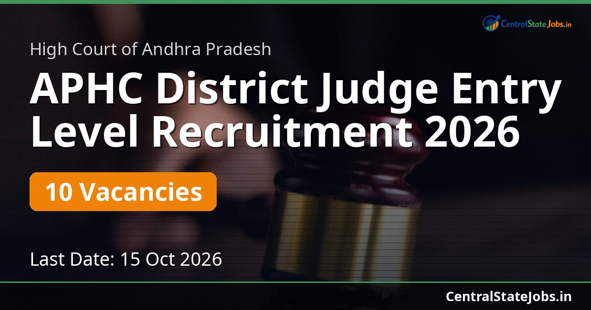 APHC District Judge Entry Level Recruitment 2026