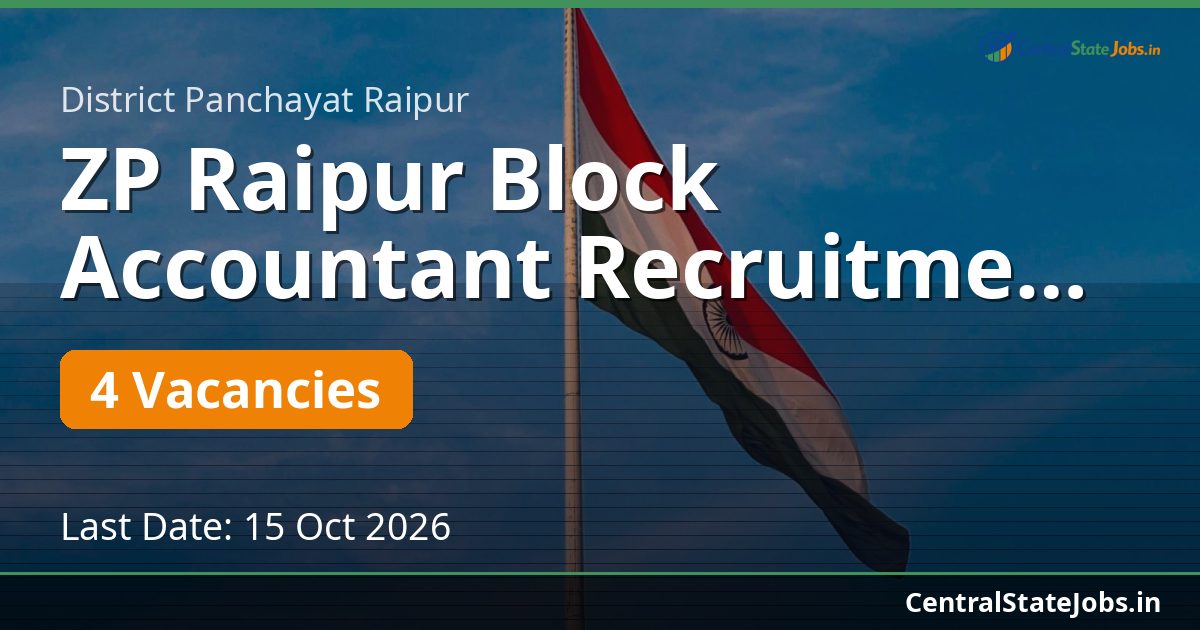ZP Raipur Block Accountant Recruitment 2026