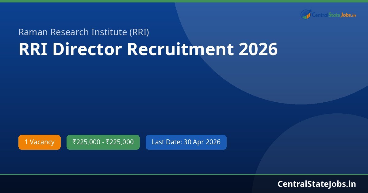RRI Director Recruitment 2026