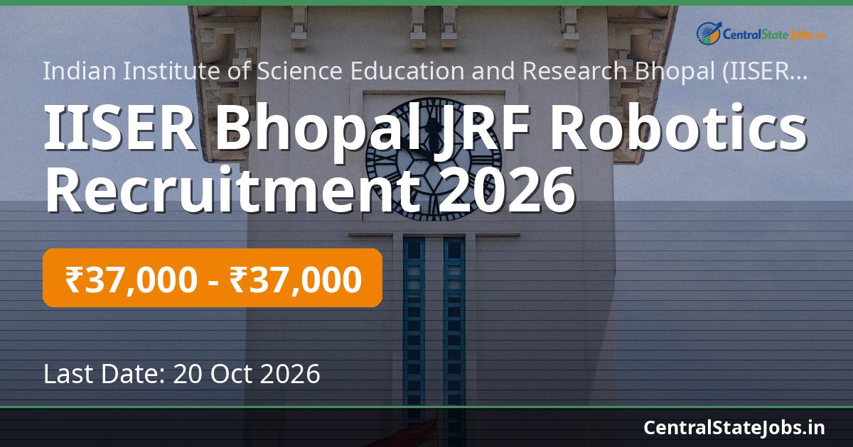 IISER Bhopal JRF Robotics Recruitment 2026