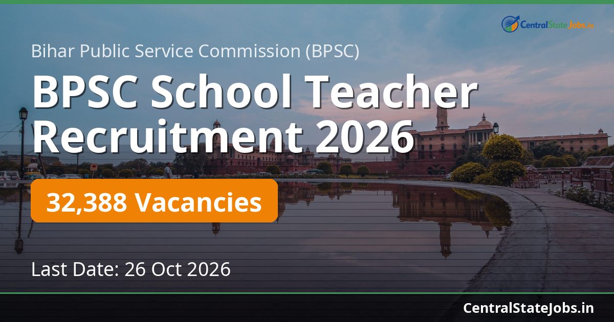 BPSC School Teacher Recruitment 2026 — 32388 Vacancies