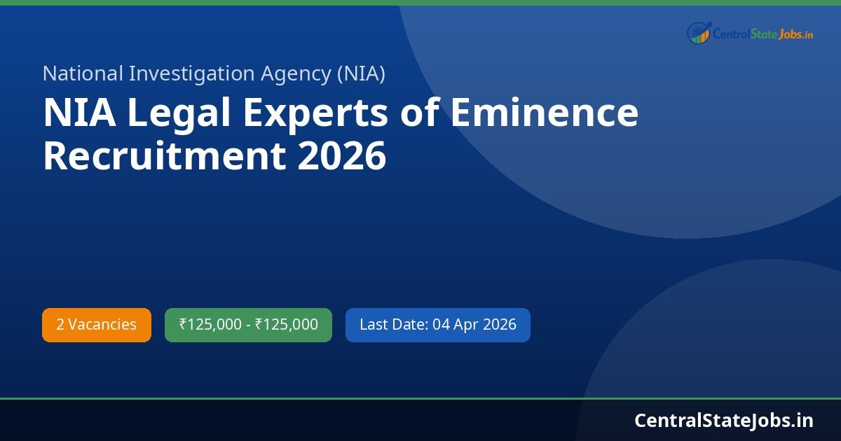 NIA Legal Experts of Eminence Recruitment 2026