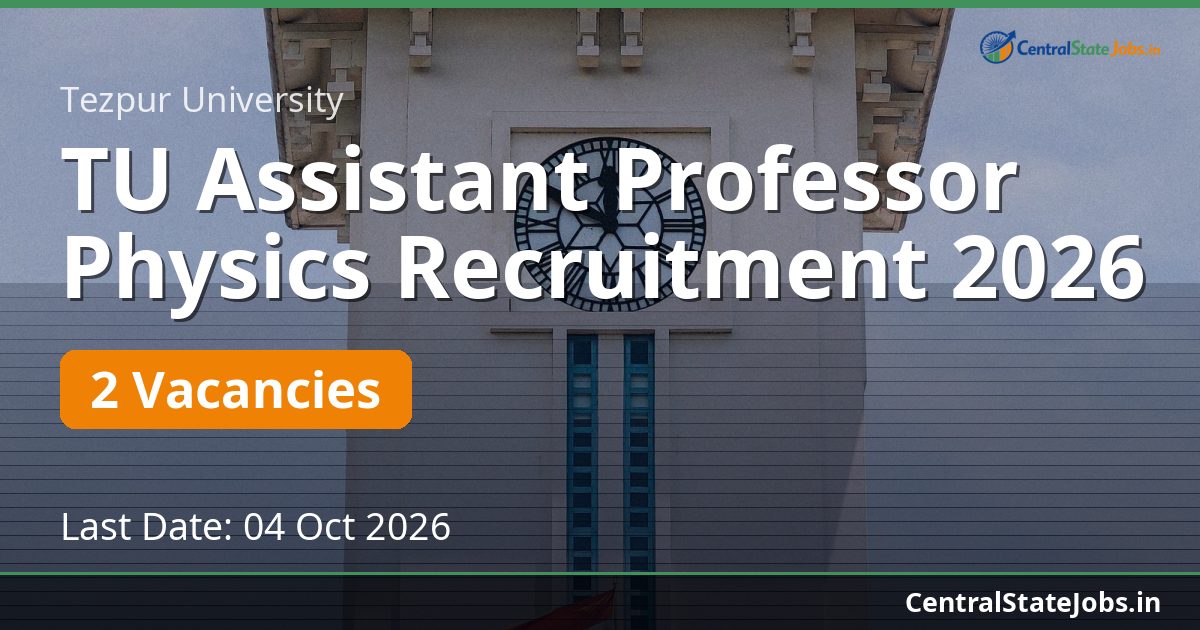 TU Assistant Professor Physics Recruitment 2026