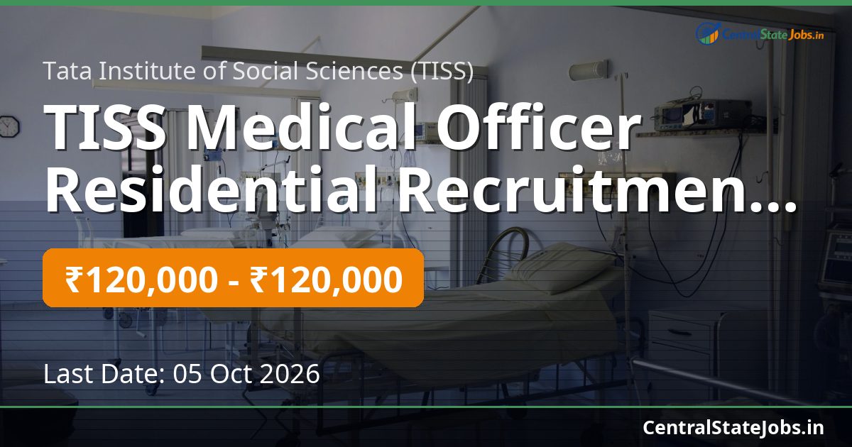 TISS Medical Officer Residential Recruitment 2026