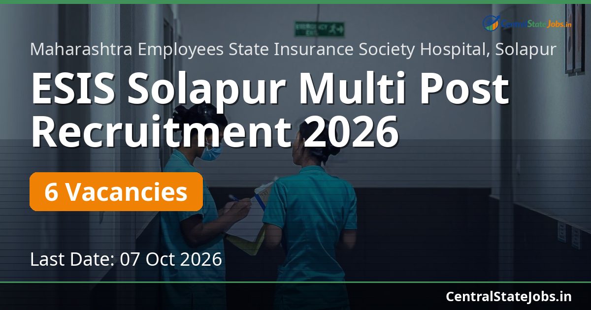 ESIS Solapur Multi Post Recruitment 2026