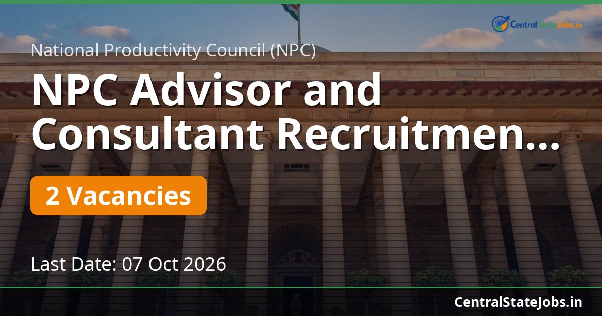NPC Advisor and Consultant Recruitment 2026