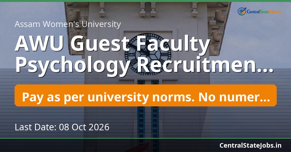 AWU Guest Faculty Psychology Recruitment 2026