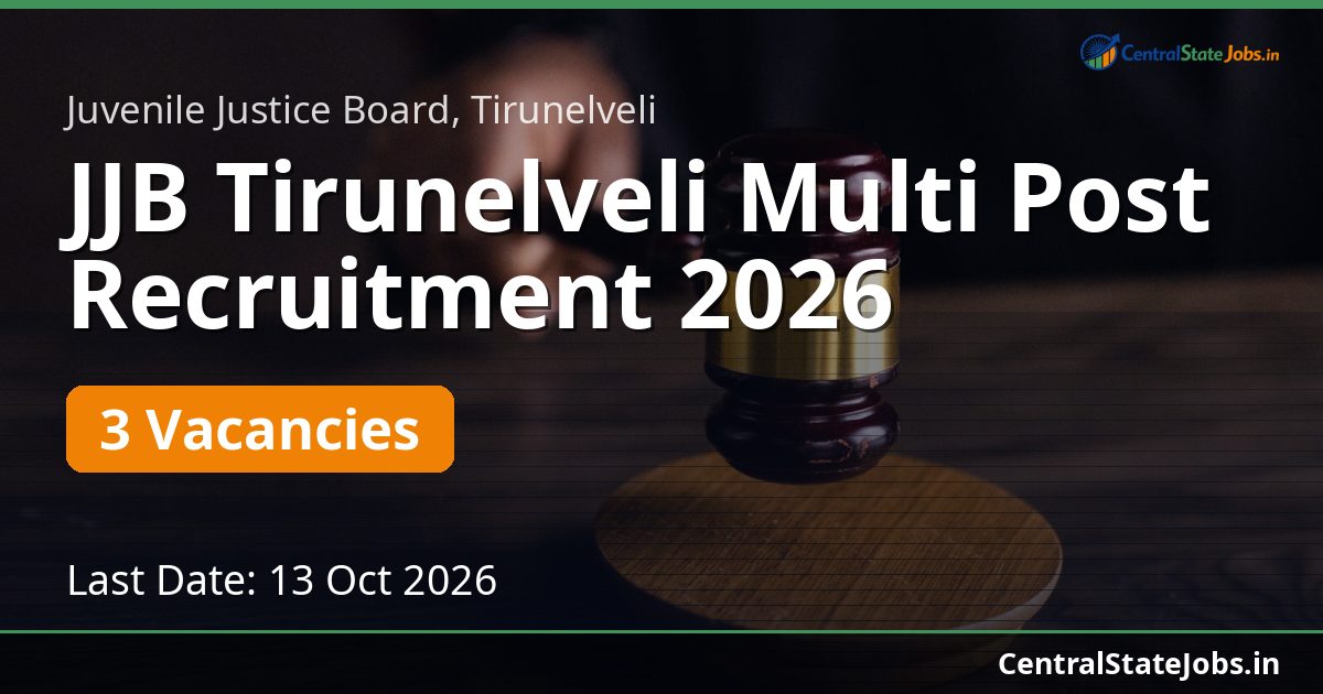 JJB Tirunelveli Multi Post Recruitment 2026