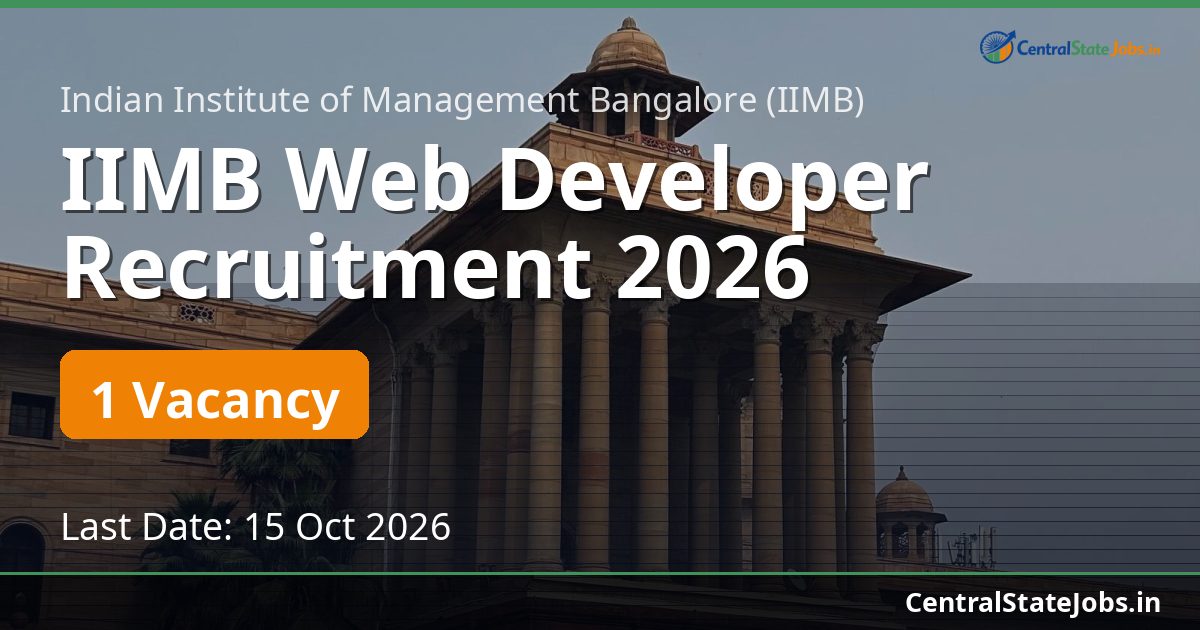 IIMB Web Developer Recruitment 2026