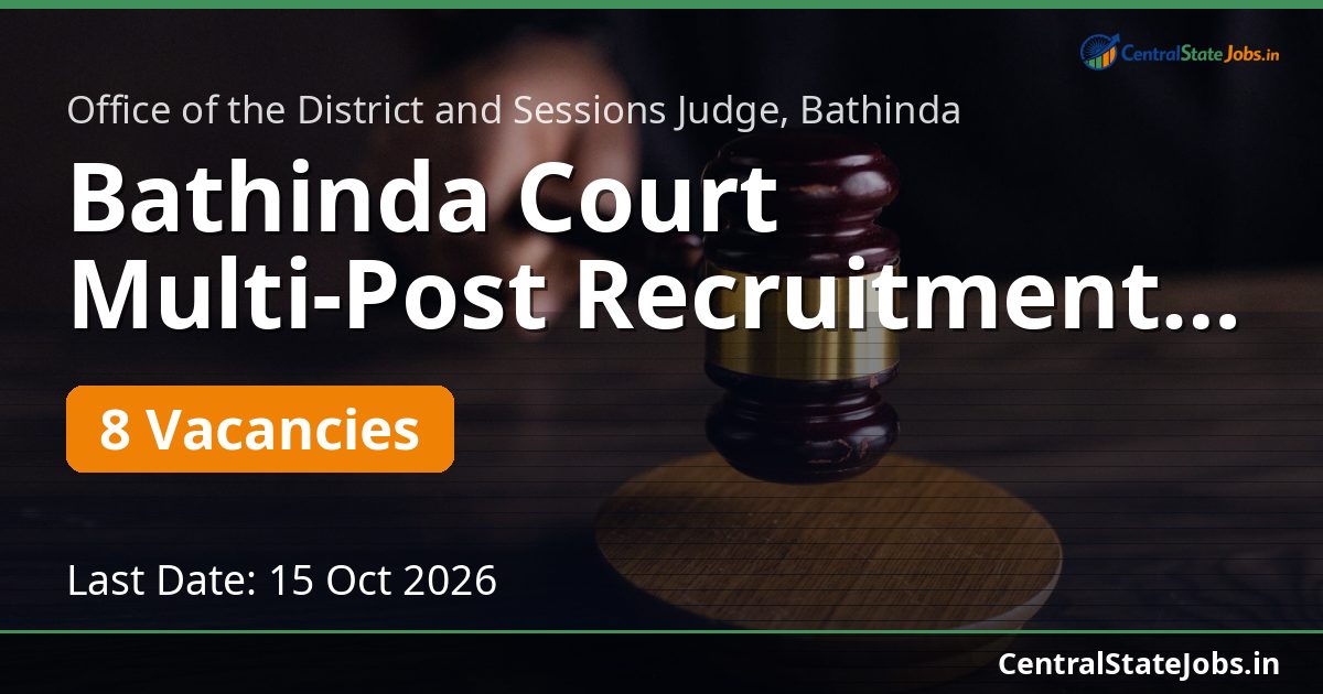 Bathinda Court Multi-Post Recruitment 2026