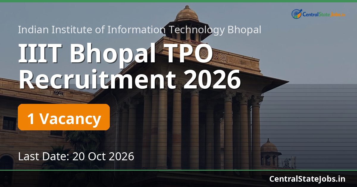 IIIT Bhopal TPO Recruitment 2026