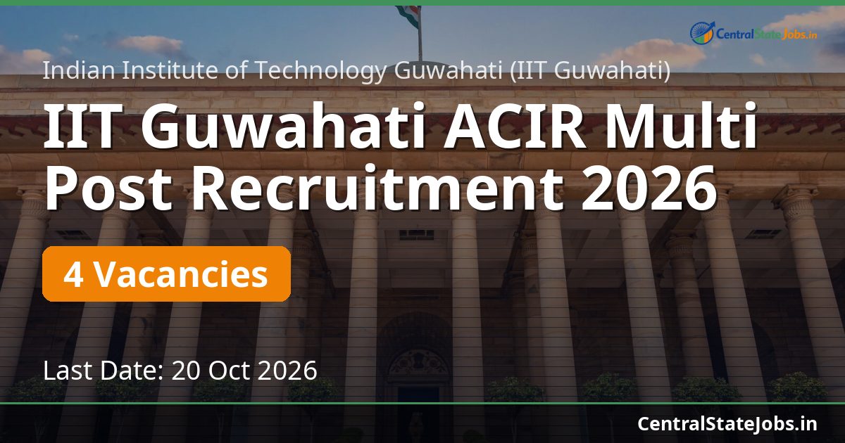 IIT Guwahati ACIR Multi Post Recruitment 2026