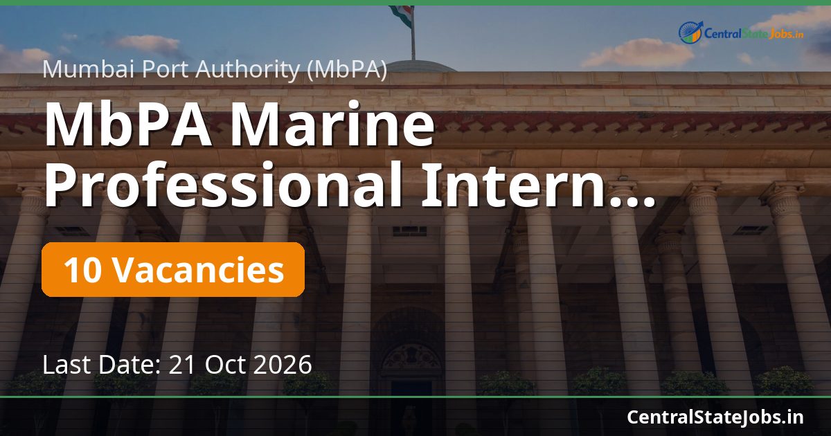MbPA Marine Professional Intern Recruitment 2026