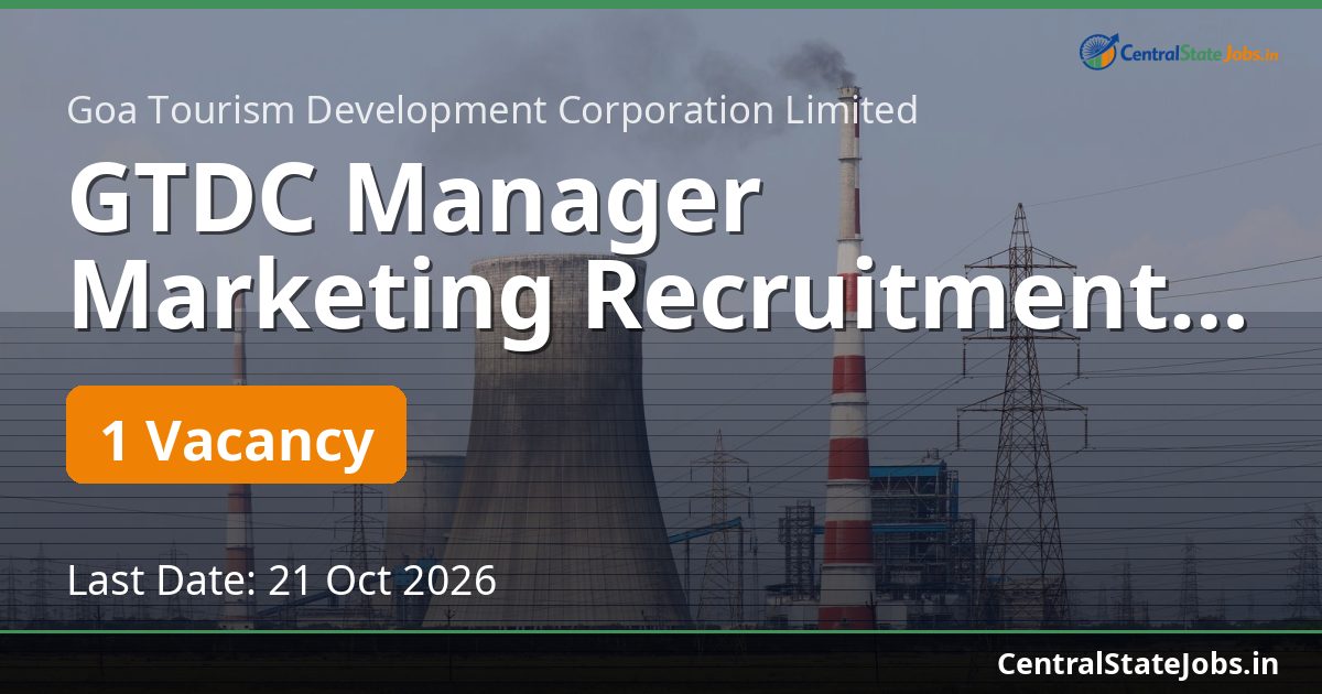 GTDC Manager Marketing Recruitment 2026
