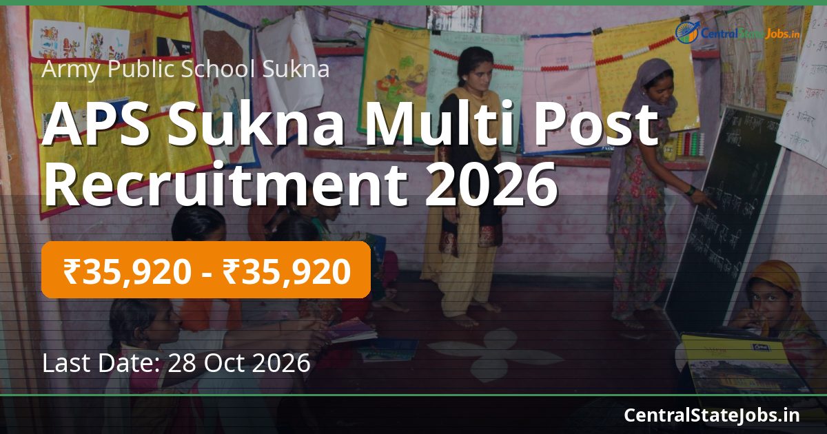 APS Sukna Multi Post Recruitment 2026