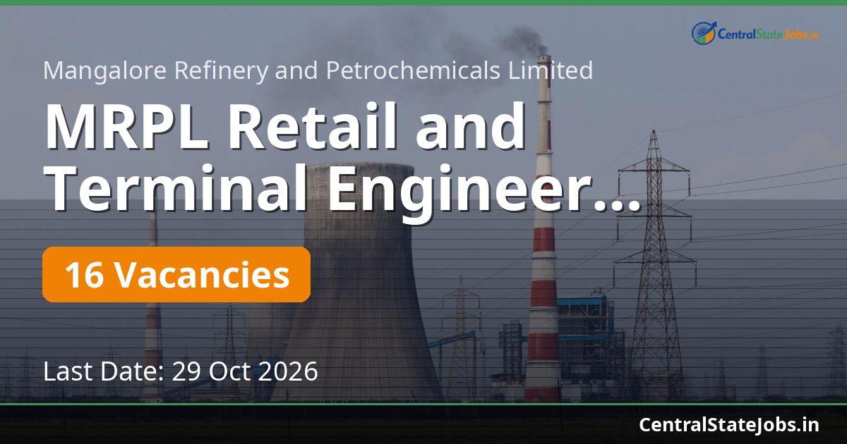 MRPL Retail and Terminal Engineer Recruitment 2026