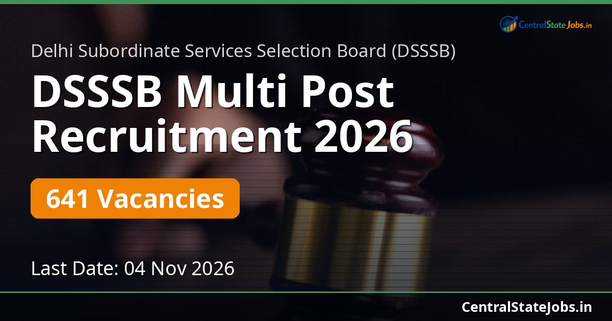 DSSSB Multi Post Recruitment 2026 — 641 Vacancies