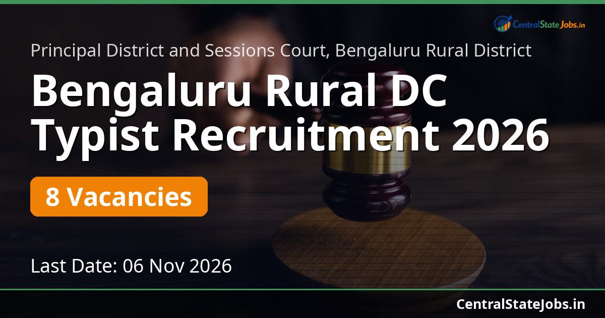 Bengaluru Rural DC Typist Recruitment 2026