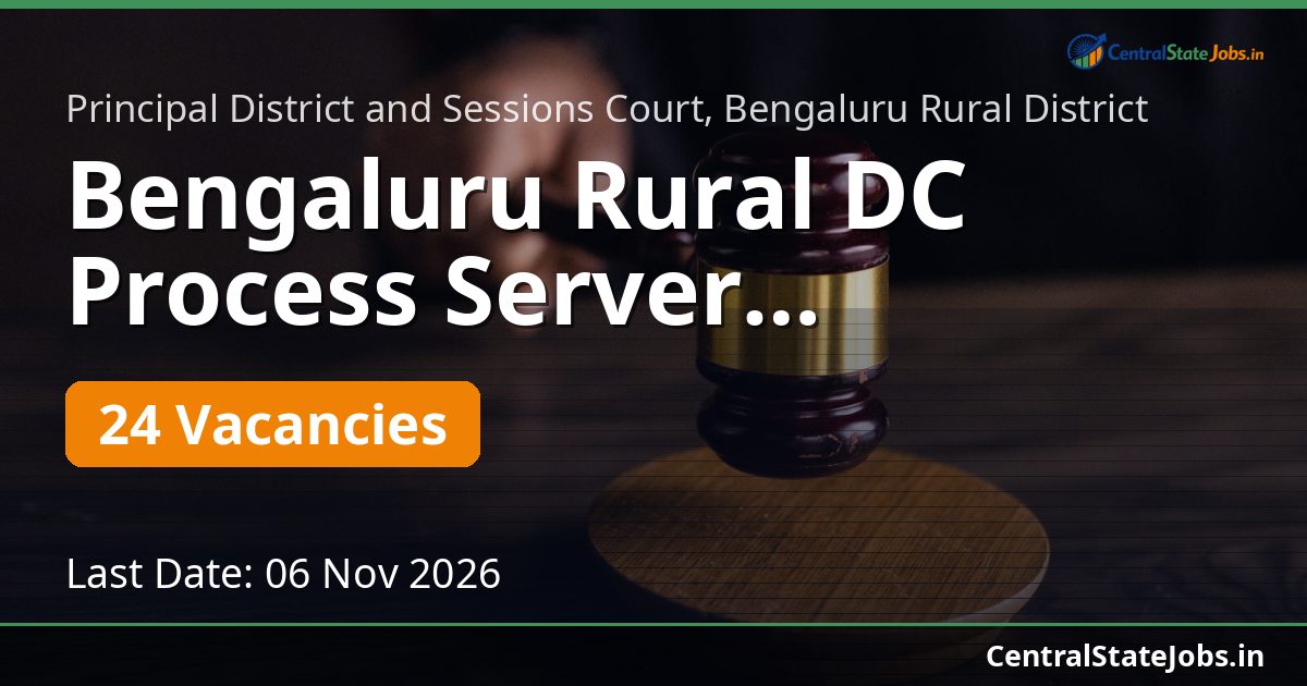 Bengaluru Rural DC Process Server Recruitment 2026