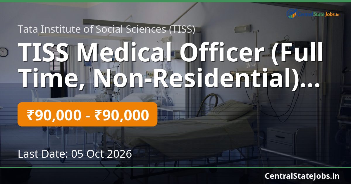 TISS Medical Officer (Full Time, Non-Residential) Recruitment 2026