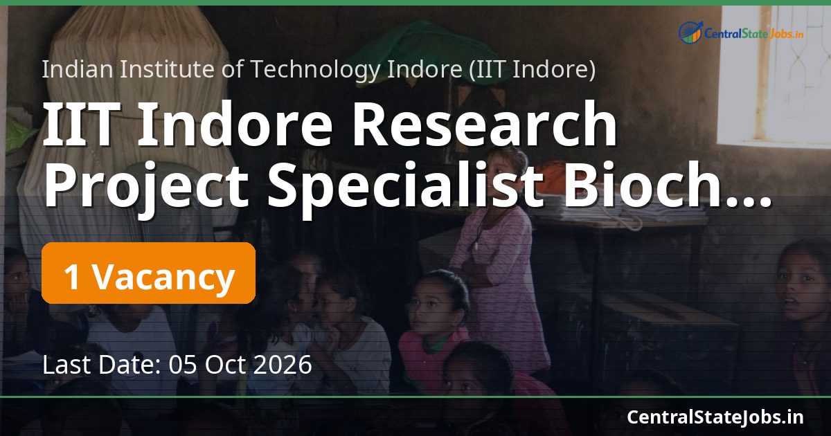 IIT Indore Research Project Specialist Biochar 2026