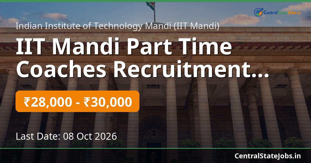 IIT Mandi Part Time Coaches Recruitment 2026