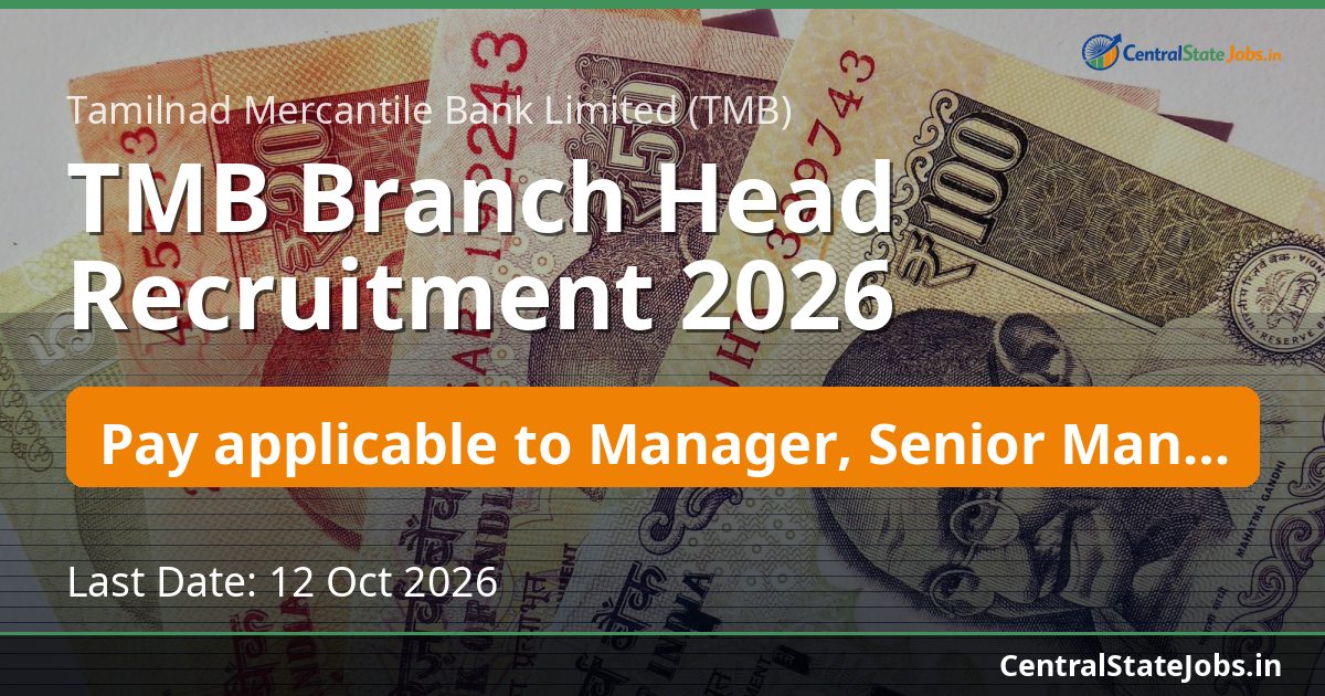 TMB Branch Head Recruitment 2026